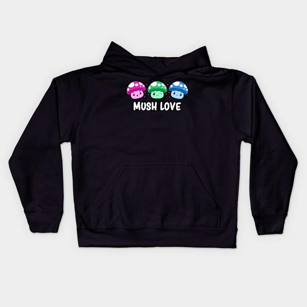 Polysexual Pride Flag Month Mushroom Polysexuality Cute Fungi Kids Hoodie by Graphic Monster